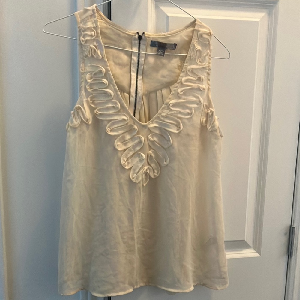 Elegant Cream Sleeveless Top